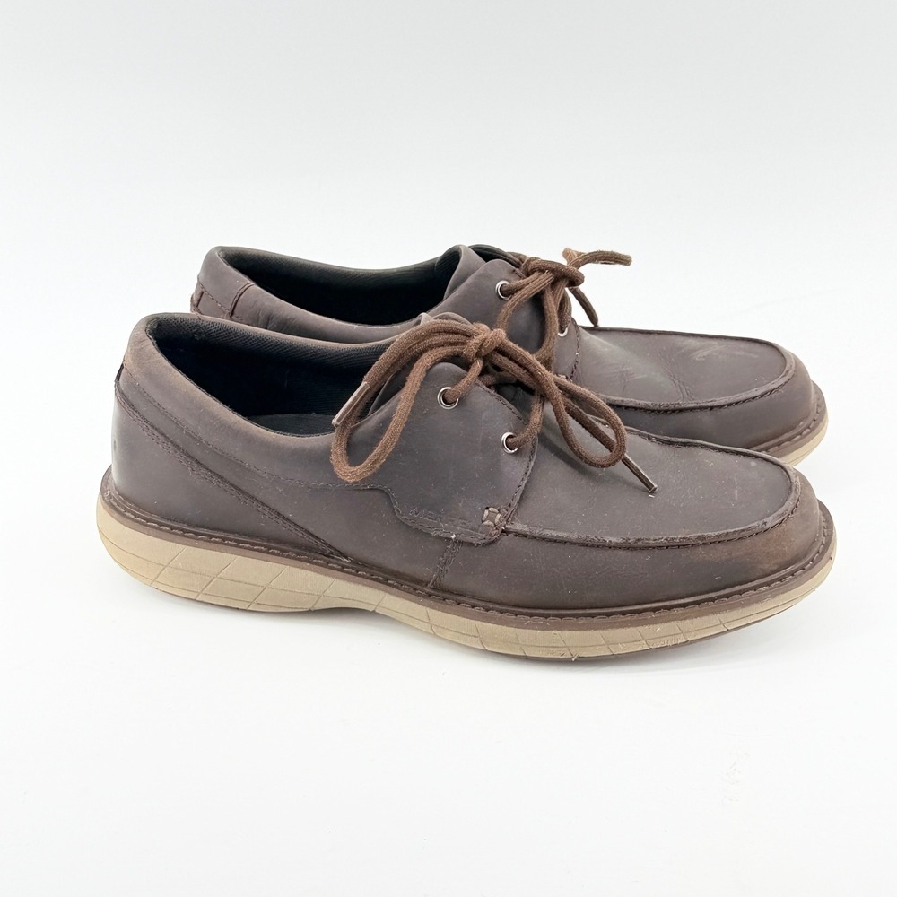 Merrell Leather Boat Shoes Mens 11 Brown J94361 Moc Toe Oxford